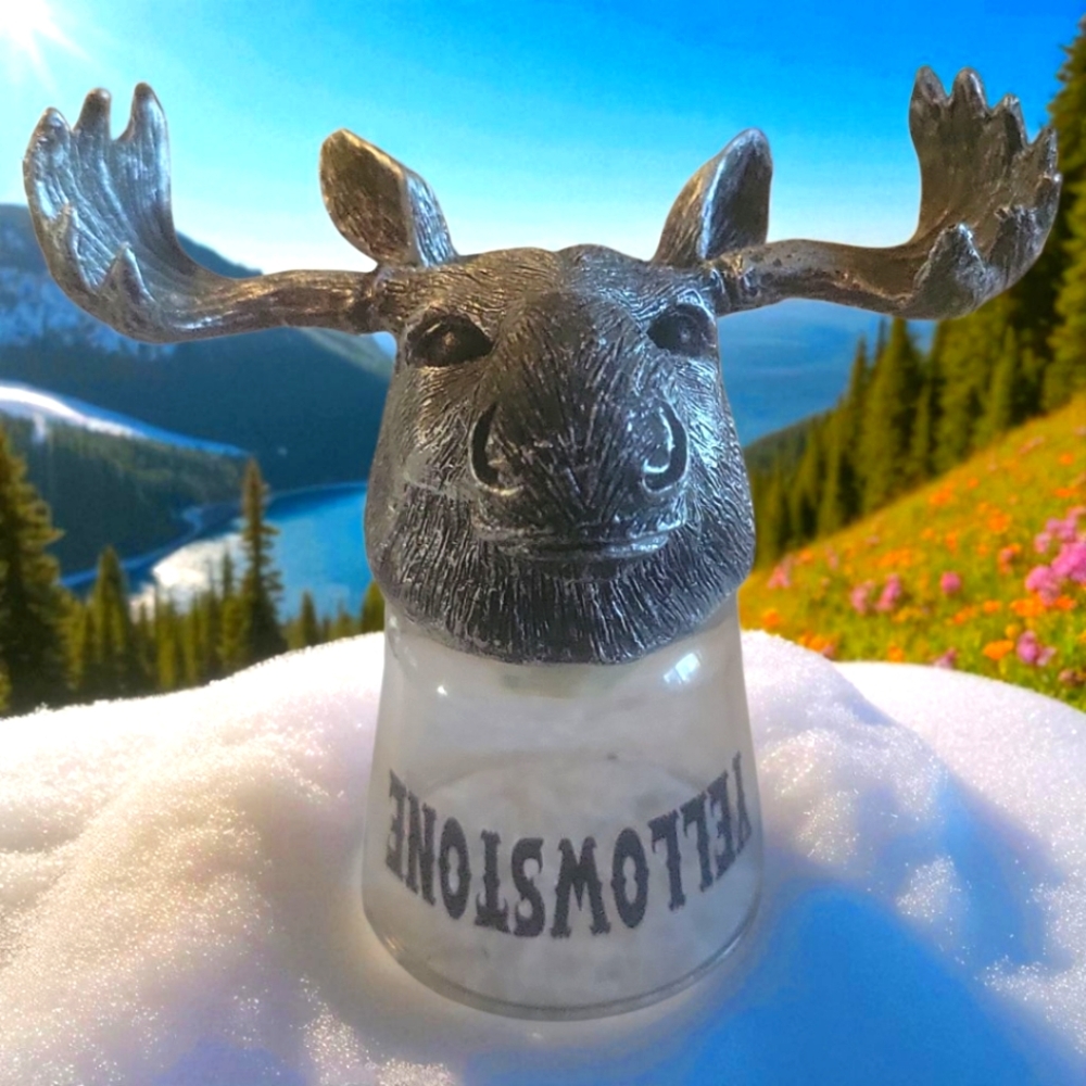 NWT Pewter Metal MOOSE Whiskey Yellowstone Shot Glass 3.5”